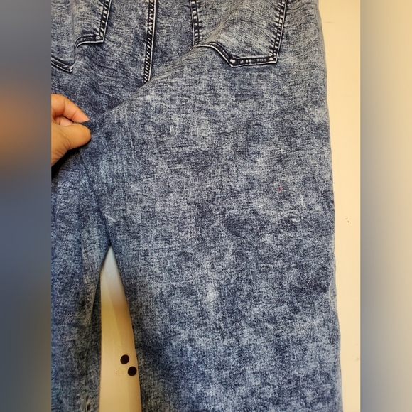 One Five One Ultra Soft Knit Blue White Acid Wash Jean Pants Women's Size 18W - Picture 5 of 5